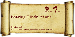 Matzky Tibériusz névjegykártya
